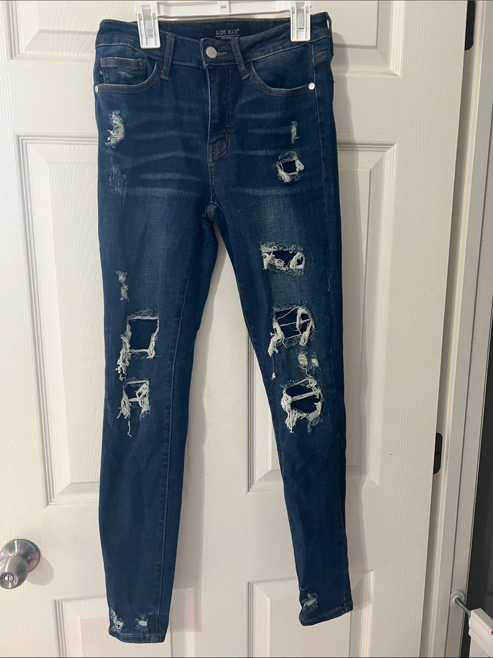 Judy Blue Size 3 Women's Dark Blue Distressed Skinny Jeans